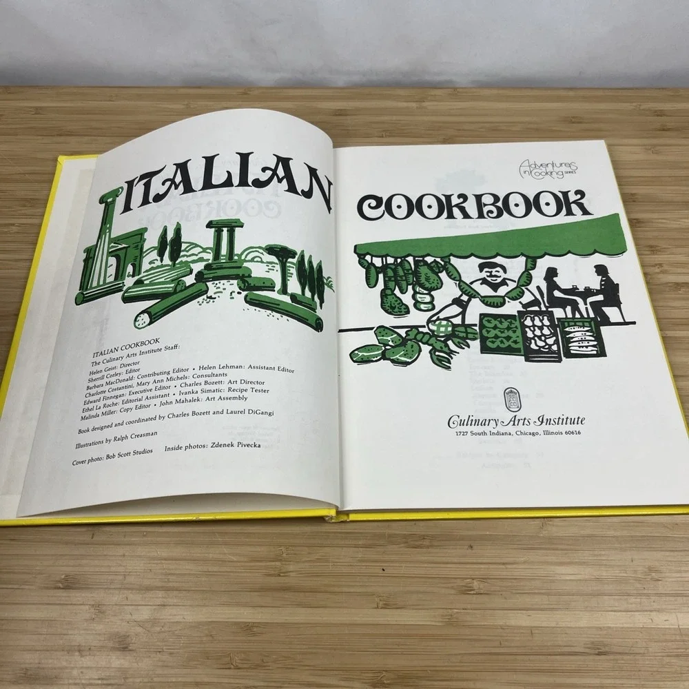Vintage Culinary Arts Institute Italian‎ Cookbook 1977 Hardcover